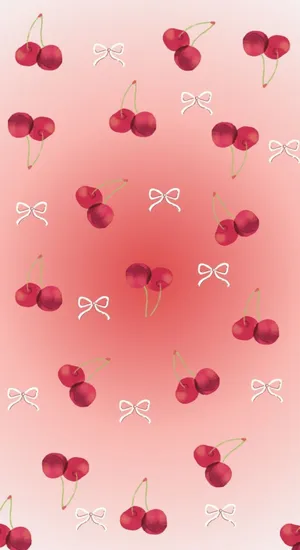 Coquette Cherry Pattern Wallpaper
