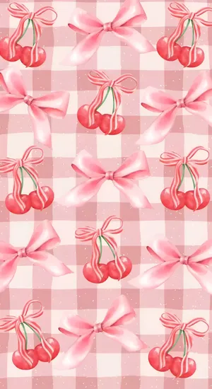 Coquette Cherry Pattern Wallpaper