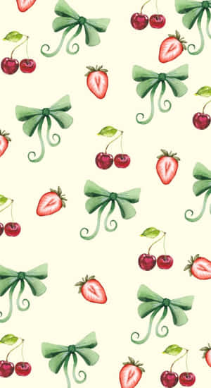 Coquette Cherry Pattern Wallpaper