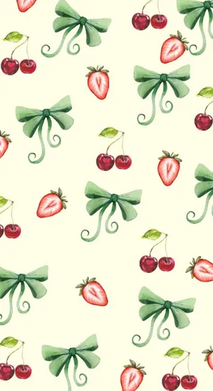 Coquette Cherry Pattern Wallpaper