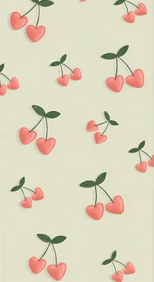 Coquette Cherry Pattern Wallpaper
