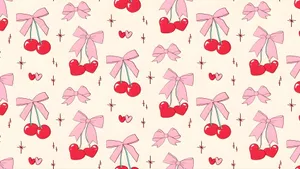 Coquette Cherry Pattern Wallpaper