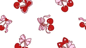 Coquette Cherry Pattern Wallpaper