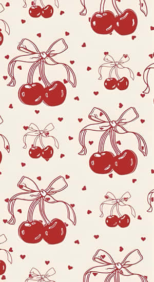 Coquette Cherry Pattern Wallpaper