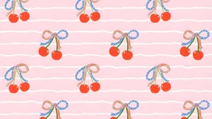 Coquette Cherry Pattern Wallpaper