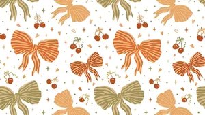 Coquette Cherry Pattern Wallpaper