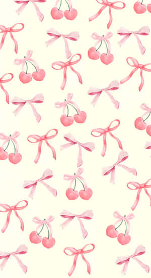 Coquette Cherry Pattern Wallpaper