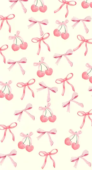 Coquette Cherry Pattern Wallpaper