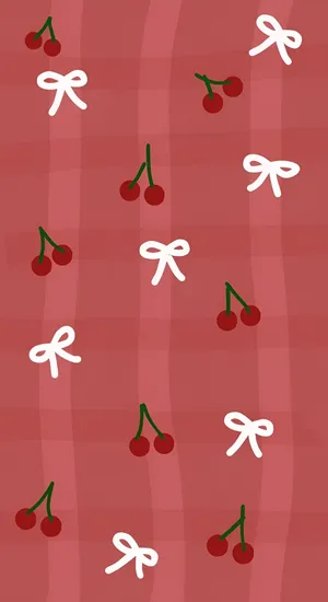 Coquette Cherry Pattern Wallpaper