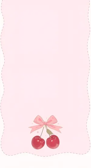 Coquette Cherry Pink Background Wallpaper