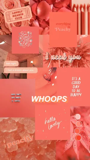 Coral Inspired Collage Aesthetic Wallpaper