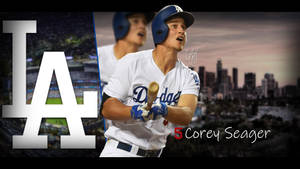 Corey Seager In Action At The Pitch Wallpaper