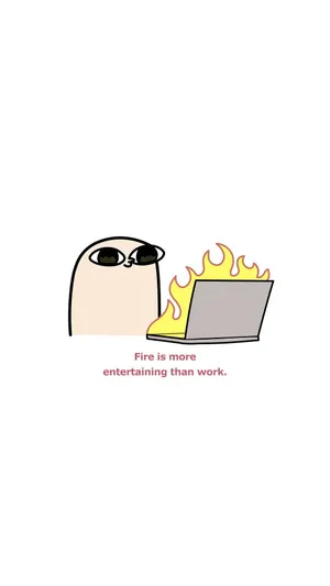 Corny Laptop On Fire [wallpaper] Wallpaper
