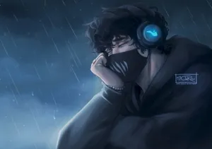 Corpse Husband Wearing Headphone Wallpaper