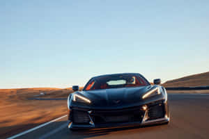 Corvette C8 Speedingon Track Wallpaper