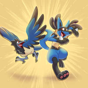 Corvisquire And Lucario Wallpaper