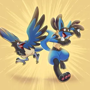 Corvisquire And Lucario Wallpaper