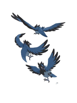 Corvisquire Flying Different Positions Wallpaper