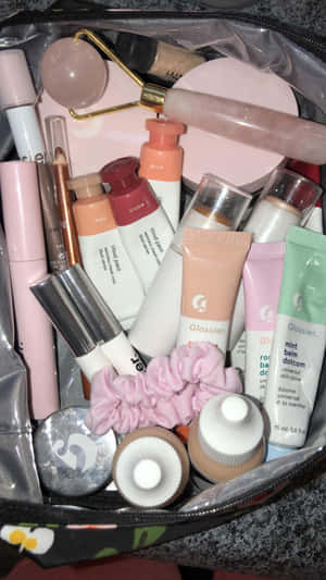 Cosmetic Collection Top View Wallpaper