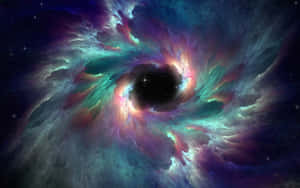 Cosmic Black Hole Colorful Clouds Wallpaper