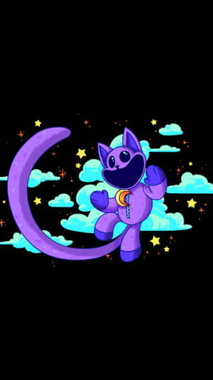 Cosmic Cat Astronaut On Moon Wallpaper