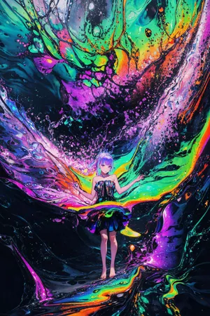 Cosmic Flow Anime Art Wallpaper