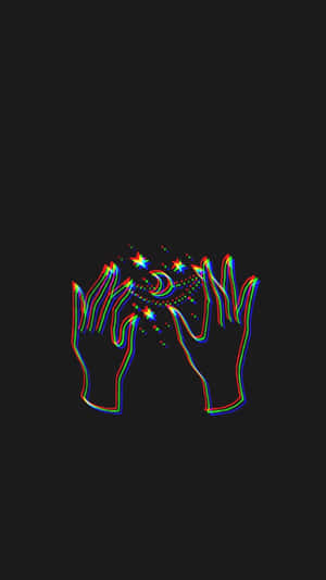 Cosmic Glitch Hands Aesthetic.jpg Wallpaper