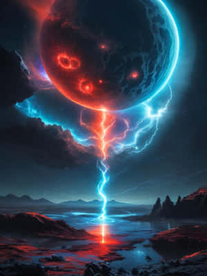 Cosmic_ Lightning_ Storm_ Moon.jpg Wallpaper