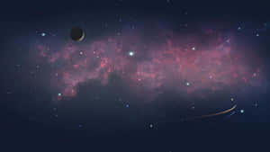 Cosmic Nebula And Planet Wallpaper