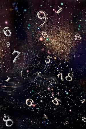 Cosmic_ Numbers_ Swirl Wallpaper