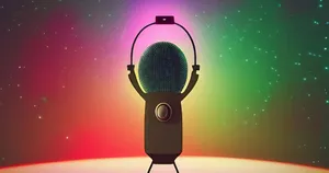 Cosmic Podcast Microphone Wallpaper