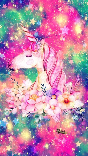 Cosmic Rainbow Unicorn Wallpaper