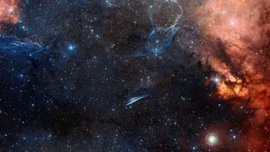 Cosmic Red And Blue Galaxy Wallpaper