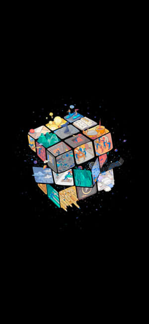 Cosmic Rubiks Cube Artwork Wallpaper