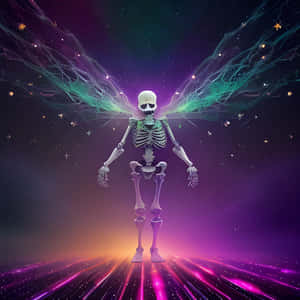 Cosmic Skeleton Energy Explosion Wallpaper