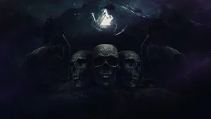 Cosmic_ Skulls_and_ Horse_ Shadows Wallpaper