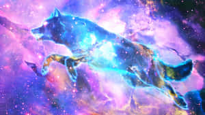 Cosmic Spirit Wolf Artwork Wallpaper