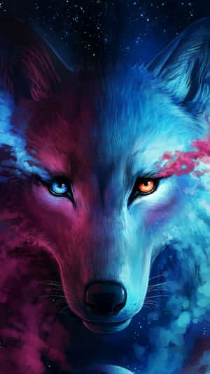 Cosmic_ Wolf_ Portrait Wallpaper