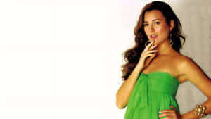 Cote De Pablo Elegant Green Dress Wallpaper