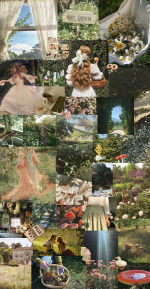 Cottagecore Aesthetic Collage Wallpaper