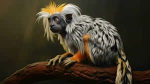 Cotton Top_ Tamarin_on_ Branch.jpg Wallpaper