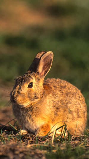 Cottontail Rabbitin Sunset Light Wallpaper