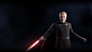 Count Dooku With Red Lightsaber Wallpaper