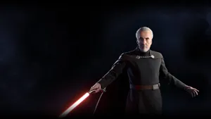 Count Dooku With Red Lightsaber Wallpaper