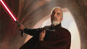 Count Dooku With Red Lightsaber Wallpaper