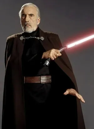 Count Dooku With Red Lightsaber Wallpaper