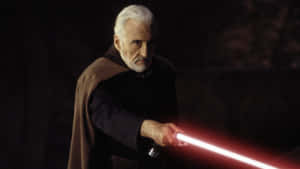Count Dooku With Red Lightsaber Wallpaper