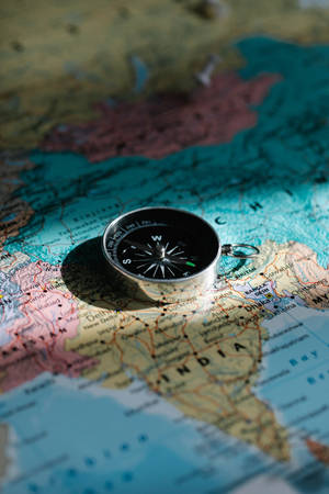 Countries Map Compass Wallpaper