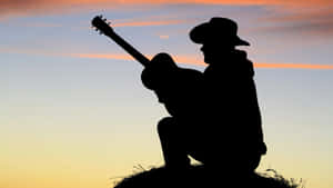 Country Boy Sunset Silhouette Wallpaper