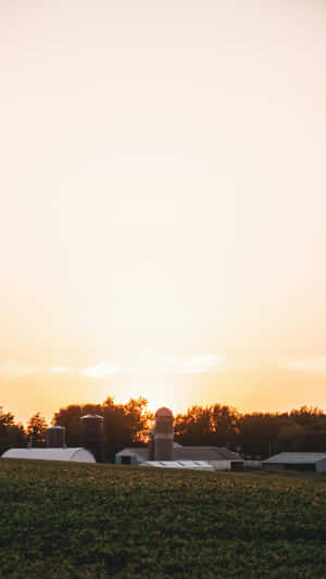 Country Farm Sunset View Wallpaper